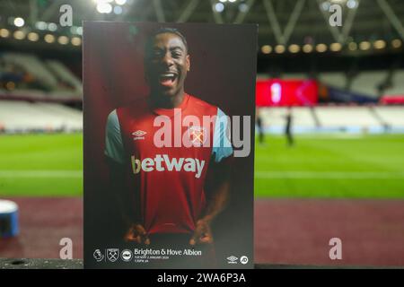 London Stadium, London, Großbritannien. Januar 2024. Premier League Football, West Ham United gegen Brighton und Hove Albion; Matchday-Programm Guthaben: Action Plus Sports/Alamy Live News Stockfoto