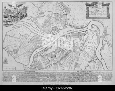 Jahrgangskarte - Plan von Sankt Petersburg 1737, Russland Stockfoto