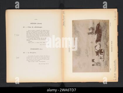 Fotoproduktion eines Gemäldes einer Kuhherde, mit Segelschiffen auf der Schelde im Hintergrund, von Alfred Verwee, Alexandre (Fotograf), nach Alfred Verwee, um 1895 - in oder vor 1900 fotografische Hilfskuh. Segelschiff, Segelboot. flusswaagen Stockfoto