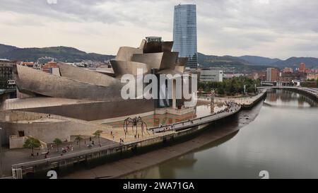 Drohnenfoto Guggenheim Museum Bilbao Spanien Europa Stockfoto