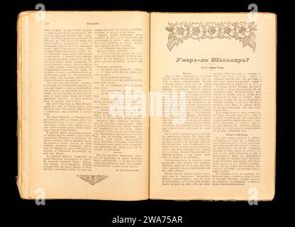 New Word ist ein wöchentliches soziales, literarisches und illustriertes Magazin, das seit 1906 in Moskau (russisch Новое слово), Dezember 1909, veröffentlicht wird. Stockfoto