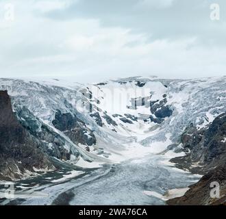 Pasterze Sommer Blick auf den Gletscher (Österreichs größte Gletscher, liegt am Fuße des Großglockners) Stockfoto