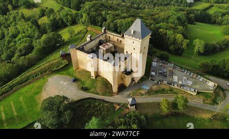 Drohnenfoto Schloss Mauvezin Frankreich Europa Stockfoto