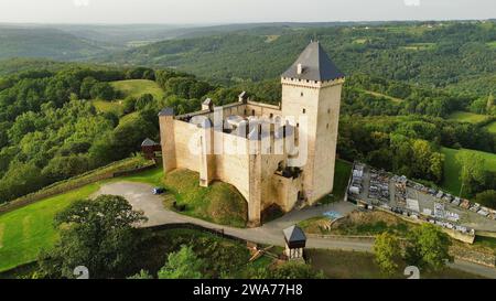 Drohnenfoto Schloss Mauvezin Frankreich Europa Stockfoto