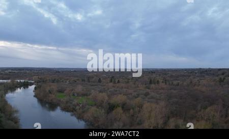 Der Fluss Yare blickt von Brundall Norfolk zurück in Richtung Norwich Stockfoto