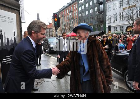 Kopenhagen /Dänemark/ 07. Februar 2020 / H.M.die Königin Margrethe II. Von Denamrk kommt im Kopenhagener Museum Koenbnhavn Museum und Elcome vom Großbürgermeister des Kopenhagener Rathauses Frank Jensen und vom kobenahvn musen offiziell bei der Unterhaltung der Msuem heute in der dänischen Hauptstadt an. Foto: Francis Joseph Dean / Deanpictures. Stockfoto