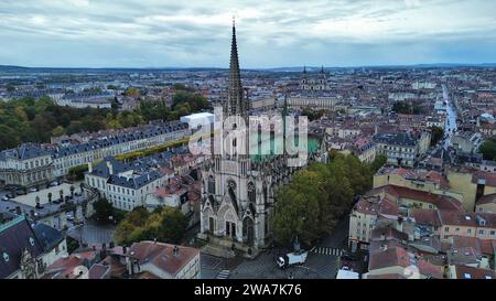 Drohnenfoto Saint-Epvre Basilika Nancy Frankreich europa Stockfoto