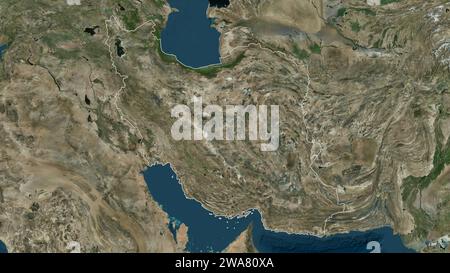 Iran umrissen auf einer hochauflösenden Satellitenkarte Stockfoto