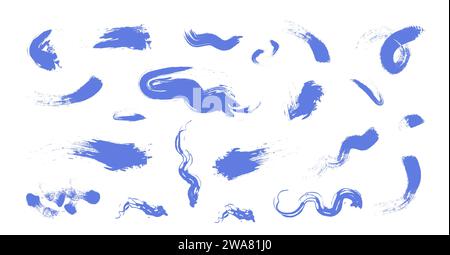 Abstrakte Pinselstriche Set Hand gezeichnete Vektor-Illustration, formlose Tintenspritzer, strukturierte Flecken, Grunge Design Elemente Sammlung, abstrakte Backgr Stock Vektor