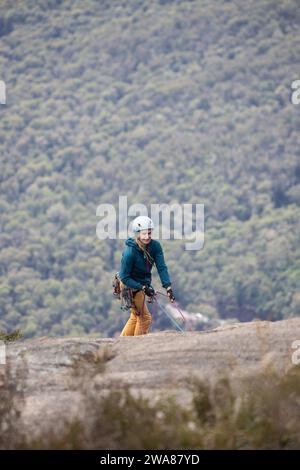 Malerische Ausblicke über die viktorianischen Alpen vom Gipfel des Mount Buffalo. Stockfoto