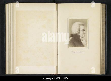 Fotoproduktion eines Porträts von Wolfgang Amadeus Mozart, Anonym, um 1866 - in oder vor 1876 fotografische Trägeralbumen-Printkomponist Stockfoto