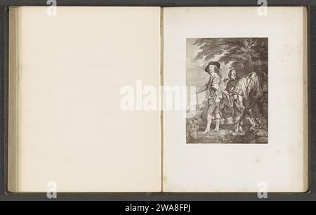 Fotoproduktion von einem Druck zum Gemälde Le ROI à la Chasse, Anonym, nach Anthony Van Dyck, um 1859 - in oder vor 1869 photomechanische Druckpapierlineal, souverän. Pferd. Jagen, jagen Stockfoto