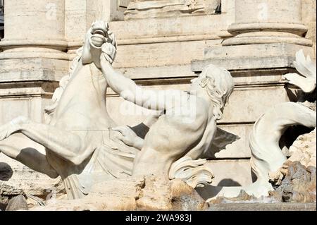 Detail, Trevi-Brunnen, Architekt Nicola Salvi, Rom, Latium, Fontana di Trevi, Italien, Europa Stockfoto