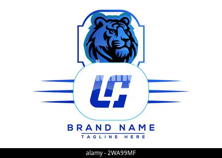 Blaues CL Tiger-Logo. Vektor-Logo für Unternehmen. Stock Vektor
