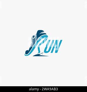 Kreatives Wortzeichen Logo, R für Run Logo / Running Logo Vektorvorlage auf weißem Hintergrund Stock Vektor