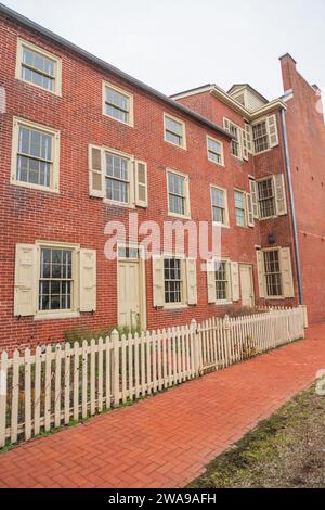 Außenansicht der Edgar Allan Poe National Historic Site in Philadelphia, Pennsylvania, USA Stockfoto