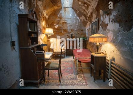 Al Capones Zelle im Eastern State Penitentiary, Gefängnis in Philadelphia, Pennsylvania, USA Stockfoto