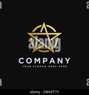 Minimalistisches Sternlogo auf weißem Background Stock Vektor