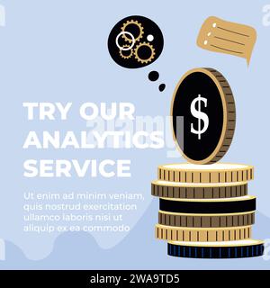 Analyseservice für Unternehmen, Finanzberatung Stock Vektor