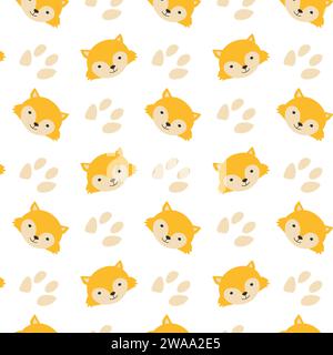 Niedliches Fuchstier-Porträt - Kinderzimmer-Druck. Vektor-Illustration kann für Baby Hintergrund verwendet werden - Poster, Textil, Karte, Tapete. Stock Vektor