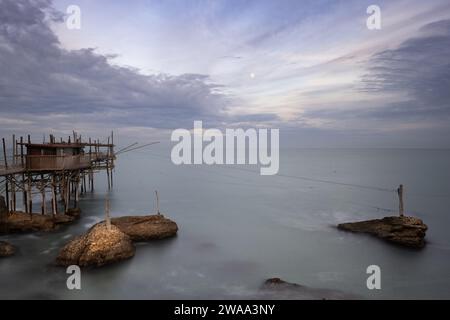 Trabocco Spezzacatena (Rocca San Giovanni) Stockfoto