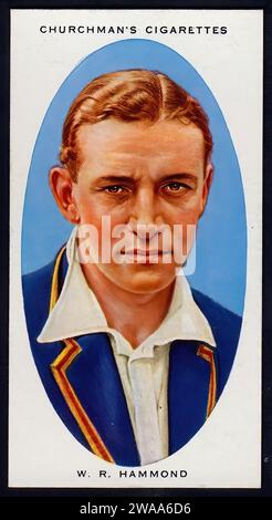 Cricketer Walter Hammond - Vintage Zigarettenkarte Illustration Stockfoto