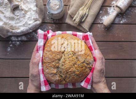 Sauerteig Brot Lebensmittel Fotografie Rezeptidee Stockfoto