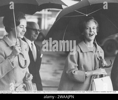 Margrethe II. Von Dänemark. Hier mit ihrer Schwester Prinzessin Bendikte 1966. Zu dieser Zeit war Margrethe Kronprinzessin und Thronfolgerin und wurde am 15. januar 1972 Königin von Dänemark. Stockfoto