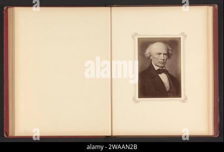 Fotoreproduktie van een PortraT van Ludwig Uhland, Friedrich Bruckmann (evtl.), nach Carl Jaeger, um 1868 - in oder vor 1878 fotografische Unterstützung Albumendruckschreiber, Dichter, Autor Stockfoto