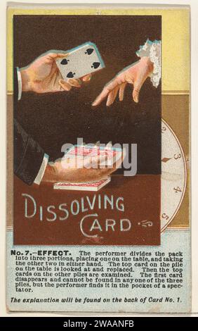 Nummer 7, Auflösungskarte, aus der Serie Tricks with Cards (N138), herausgegeben von W. Duke, Sons & Co. Zur Förderung von Honest Long Cut Tobacco 1963 von The Giles Company Stockfoto