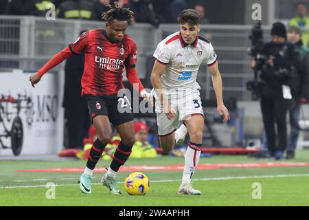 Mailand, Italien. Januar 2024. 2. Januar 2024 Mailand - Italien - Sport, Fußball - Mailand vs Cagliari Italian Cup 2023/2024 - G. Meazza Stadium - im Bild: Samuel Chukwueze (21 AC Milan) Credit: Kines Milano/Alamy Live News Stockfoto