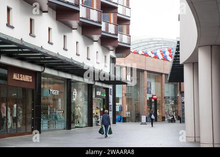 Princesshay Einkaufsviertel in Exeter, Devon in Großbritannien Stockfoto