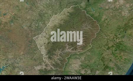 Lesotho skizzierte auf einer hochauflösenden Satellitenkarte Stockfoto