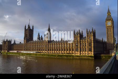 London, Großbritannien. Januar 2024. Allgemeine Sicht auf die Houses of Parliament in Westminster. Quelle: SOPA Images Limited/Alamy Live News Stockfoto