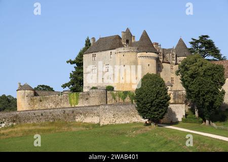 Die Festung von Fénelon in Périgord Noir. Architektur, Geschichte, Natur, Umwelt und Tourismus. Sainte-Mondane, Dordogne, Périgord, Frankreich, Stockfoto
