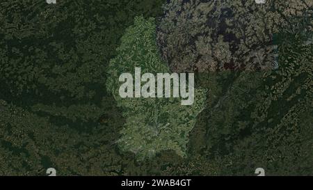 Luxemburg wird auf einer Satellitenkarte mit niedriger Auflösung hervorgehoben Stockfoto