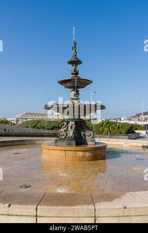 Der Coalbrookdale Fountain am Princess Royal Square an der Küste von Weston-super-Mare, North Somerset, England. Stockfoto