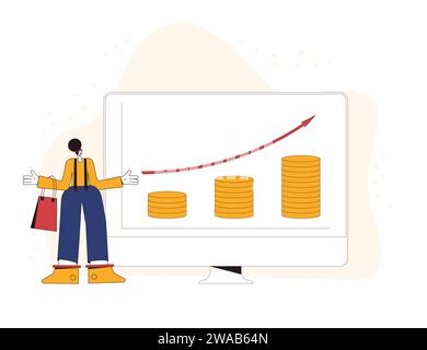 Inflation. Verringerte Kaufkraft. Vektorgrafik. Stock Vektor