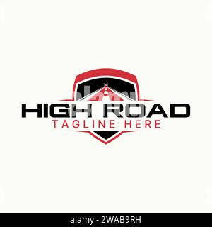 Logo Design Grafikkonzept kreatives Premium Vektor-Stock Emblem Schild Straße Initial H Schriftart wie Brücke. In Bezug auf das Fahren von Freeway Safety Car Stock Vektor