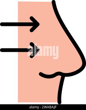 Symbol für Nasenfarbe. Einfaches Symbol. Vektor isolierte flache Zeichnung. Vektor-isolierte Abbildung. Stock Vektor