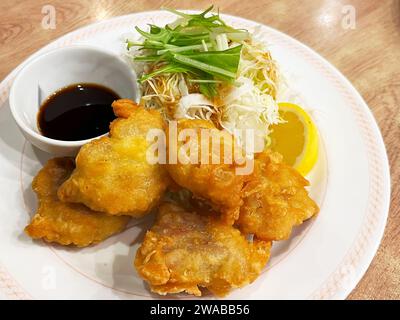 Toriten oder Chicken Tempura - ein japanisches gebratenes Huhn Stockfoto