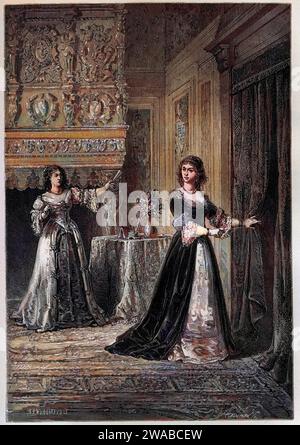 The Fury of the Duchess of Marlborough – Sarah Jennings, Duchess (John Churchill) of Marlborough – Stich 1877 Stockfoto