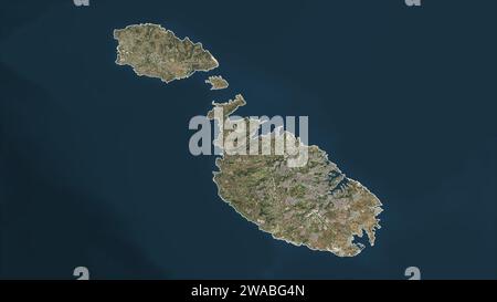 Malta umfasste eine hochauflösende Satellitenkarte Stockfoto