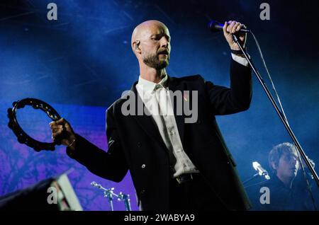 Sivert Høyem von Madrugada tritt im Panathenaic Stadium (Kallimarmaro), Athen/Griechenland auf, September 2022 Stockfoto