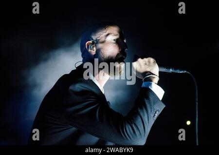 Sivert Høyem von Madrugada tritt im Panathenaic Stadium (Kallimarmaro), Athen/Griechenland auf, September 2022 Stockfoto