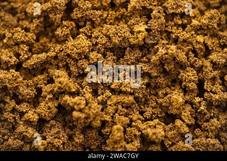 Gemahlener Kaffee, Makroaufnahme. Stockfoto