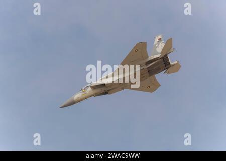 F-15E Strike Eagle auf der Dubai Air Show 2023 in Dubai, VAE Stockfoto