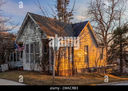 Abend entlang des Lincoln Highway in Mechanicsville, Iowa, USA [keine Freigabe der Immobilie; nur redaktionelle Lizenzierung] Stockfoto