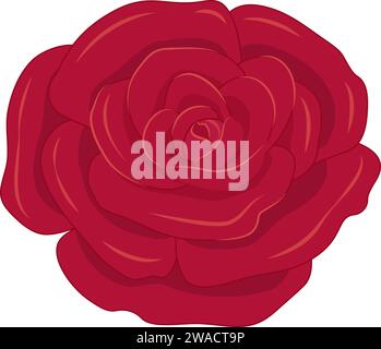 Eine romantische Rosen Blume Vektor ClipArt Illustration, die Liebe und Leidenschaft, perfekt für Hochzeitseinladungen und herzliche Designs, die mit dem Herzen sprechen. Vektorabbildung. Stock Vektor