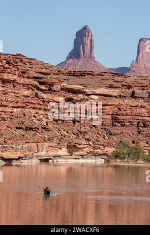 Flussfahrt auf dem Green River im Canyonlands National Park, Utah. Stockfoto